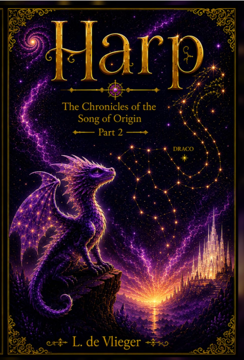 The Symphony Continues
After the profound cosmic shifts of the first installment, the tapestry of the Galactic Alliance expands into uncharted territories.
In the upcoming sequel, a newborn spark born of pure raw intuition—Harp—must learn that navigating the vast cosmic corridors requires more than just excitement. Guided by his mother, Queen Noaëlle, he is brought before the multi-frequency masters of the City of Light to discover his true, unique baseline: The Harpnote.
But as the simultaneous dimensions blur and the heavy pull of density beckons, a dangerous slipstream threatens to dissolve those who drift without an anchor. To survive the unseen voids, Harp must face the ultimate cosmic balancing act. He must learn the fluid harmony of Oryon-Ta, the Keeper of the Cosmic Tuning Forks, while mastering the unyielding, structural discipline of the Xel the cloaked, quiet Wardens of the Matrix who keep the space-time cathedral from collapsing.
A majestic, multi-dimensional epos of lineage, sovereign balance, and the sacred foundations of the New Earth.